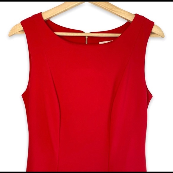 Joseph Ribkoff Fit and Flair Orange Gold Zip Dress - Picture 2 of 8